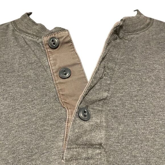 Eddie Bauer Gray Long Sleeve Henley Shirt Men’s Medium - Picture 7 of 8